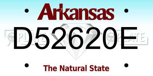 D52620E Arkansas License Plate