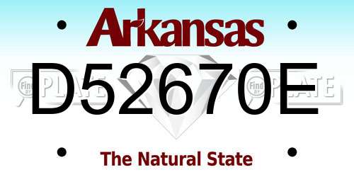 D52670E Arkansas License Plate