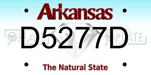 D5277D Arkansas License Plate
