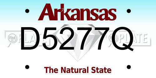 D5277Q Arkansas License Plate