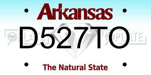 D527TO Arkansas License Plate