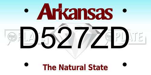 D527ZD Arkansas License Plate