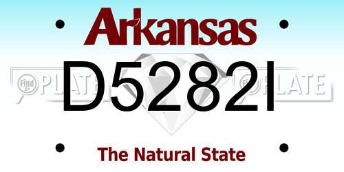 D5282I Arkansas License Plate