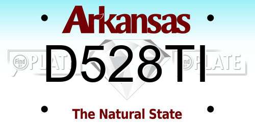 D528TI Arkansas License Plate