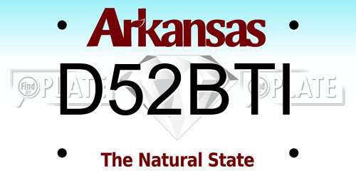 D52BTI Arkansas License Plate
