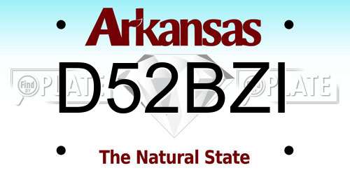 D52BZI Arkansas License Plate