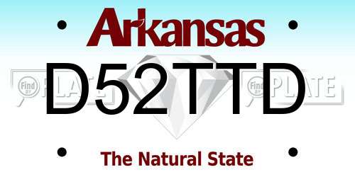 D52TTD Arkansas License Plate