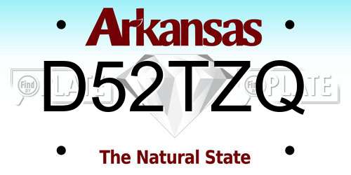 D52TZQ Arkansas License Plate