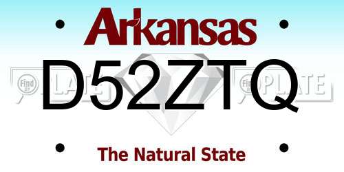 D52ZTQ Arkansas License Plate