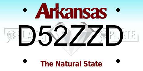 D52ZZD Arkansas License Plate