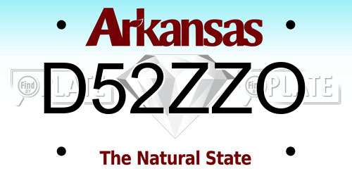 D52ZZO Arkansas License Plate
