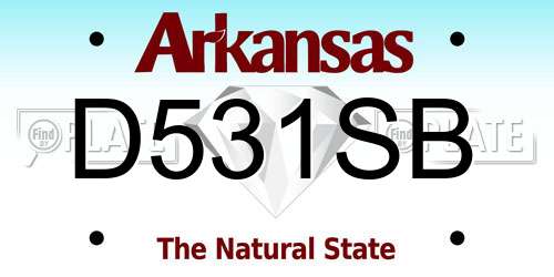 D531SB Arkansas License Plate