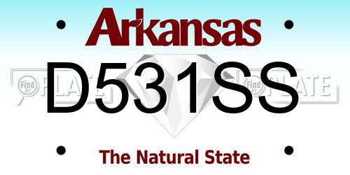 D531SS Arkansas License Plate