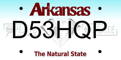 D53HQP Arkansas License Plate