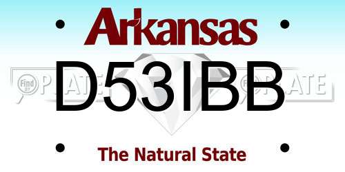 D53IBB Arkansas License Plate
