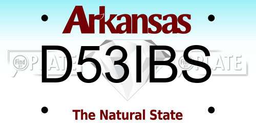 D53IBS Arkansas License Plate