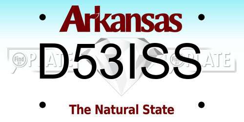 D53ISS Arkansas License Plate