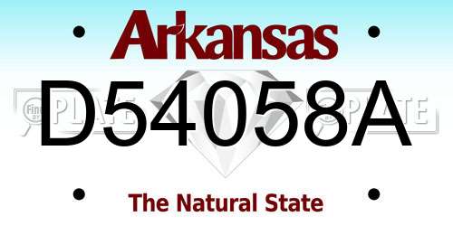 D54058A Arkansas License Plate