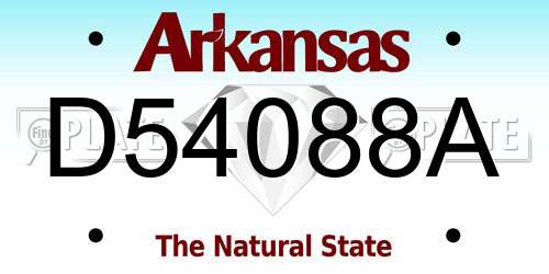 D54088A Arkansas License Plate