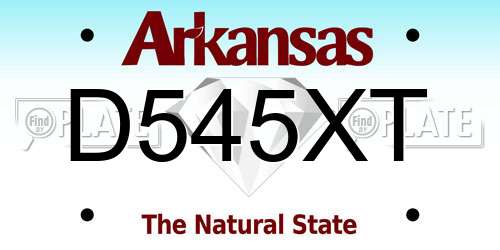 D545XT Arkansas License Plate