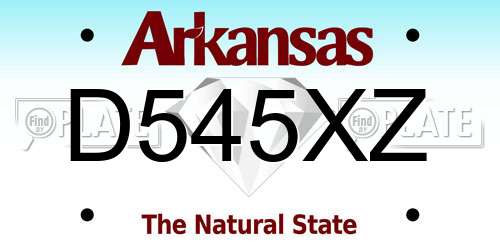 D545XZ Arkansas License Plate