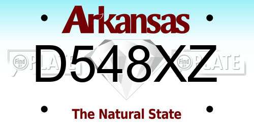 D548XZ Arkansas License Plate