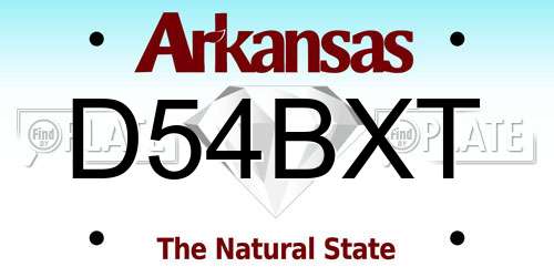 D54BXT Arkansas License Plate