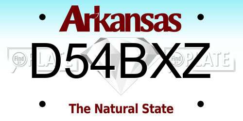 D54BXZ Arkansas License Plate