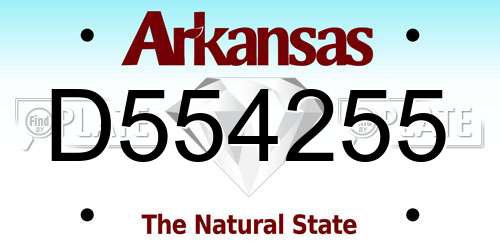 D554255 Arkansas License Plate