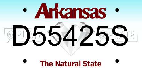 D55425S Arkansas License Plate