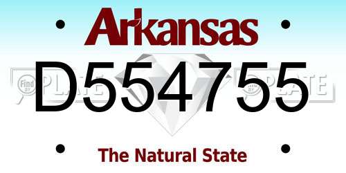 D554755 Arkansas License Plate
