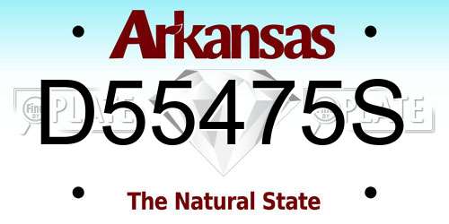 D55475S Arkansas License Plate