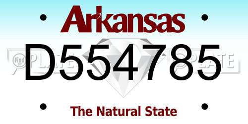 D554785 Arkansas License Plate