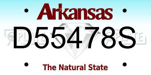 D55478S Arkansas License Plate