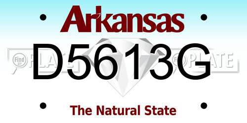 D5613G Arkansas License Plate