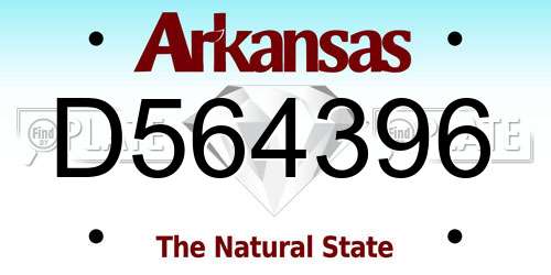 D564396 Arkansas License Plate
