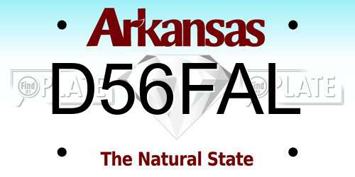 D56FAL Arkansas License Plate