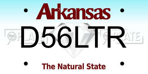 D56LTR Arkansas License Plate