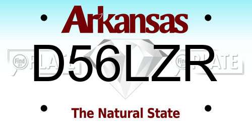 D56LZR Arkansas License Plate