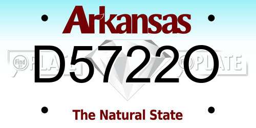 D5722O Arkansas License Plate
