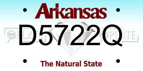 D5722Q Arkansas License Plate