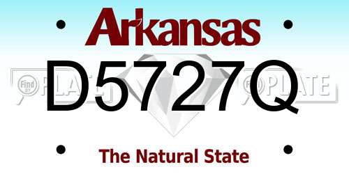 D5727Q Arkansas License Plate