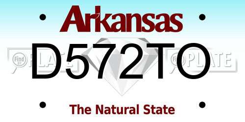 D572TO Arkansas License Plate