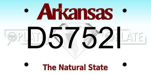 D5752I Arkansas License Plate