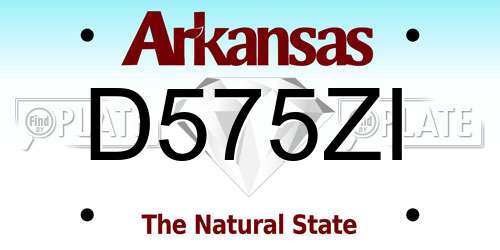 D575ZI Arkansas License Plate