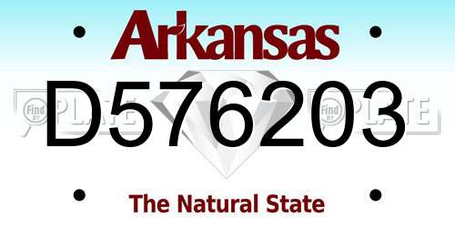 D576203 Arkansas License Plate