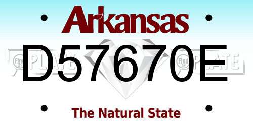D57670E Arkansas License Plate