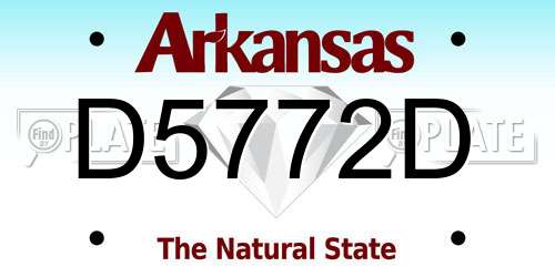 D5772D Arkansas License Plate