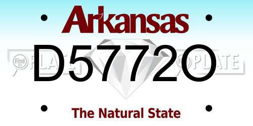 D5772O Arkansas License Plate