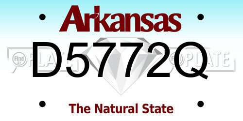 D5772Q Arkansas License Plate